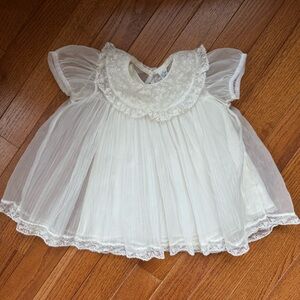 Vintage Carol Joy Sheer Baptismal Dress w Underslip